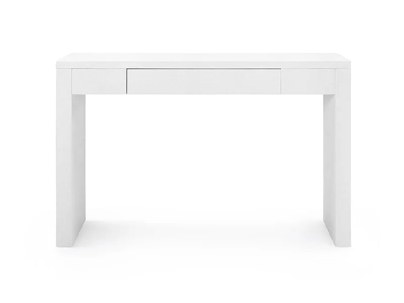 Madison White Grasscloth Console