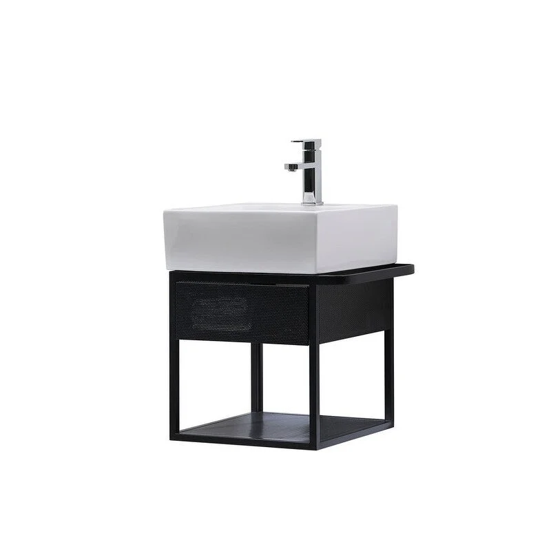 Modern Single Bathroom Wall Mounted Vanity Set