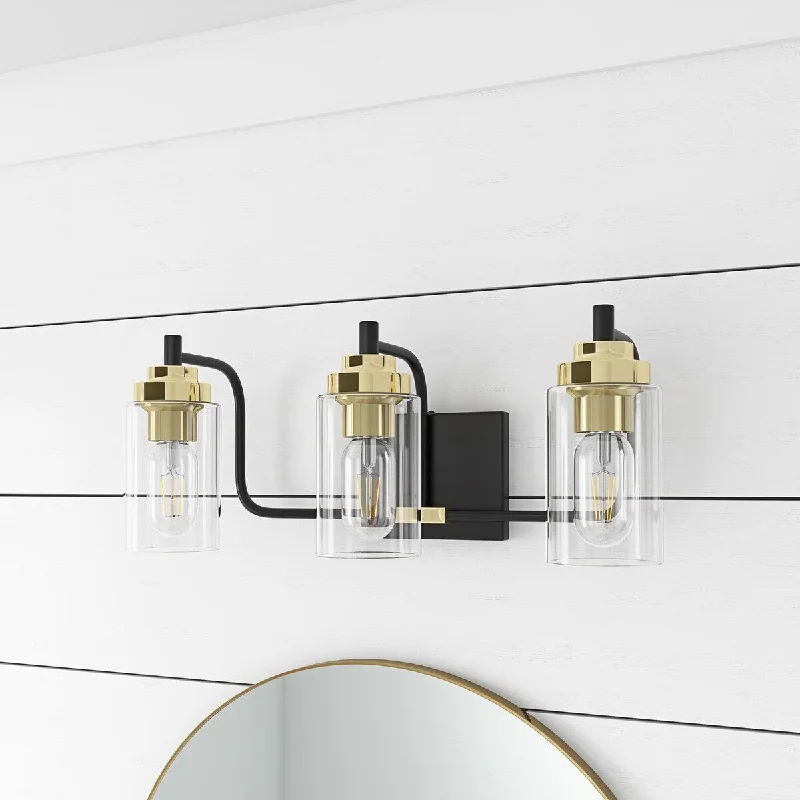 Modern Vanity Light Fixture with Cylinder Glass Shade