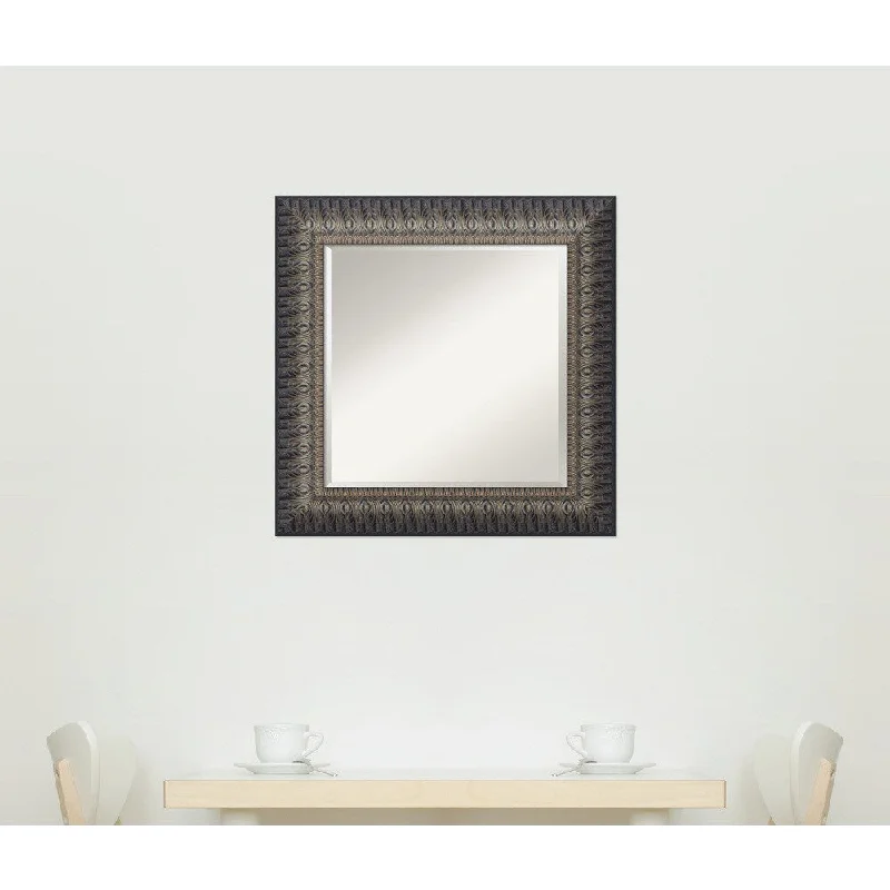 Nouveau Black Wall Mirror - Square 27 x 27-inch