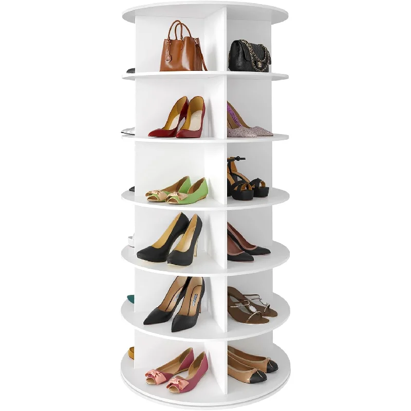 SpaceAid Revolving Shoe Rack Closet 6-Tier White