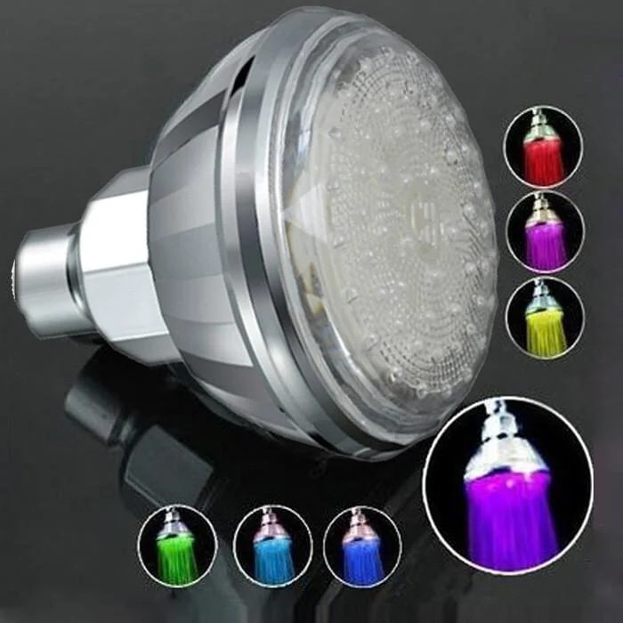 Romantic Automatic 360° 7 Color LED Shower Head Facut Home Bathroom