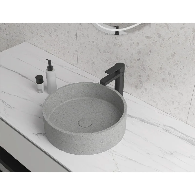 Round Concrete Vessel Bathroom Sink