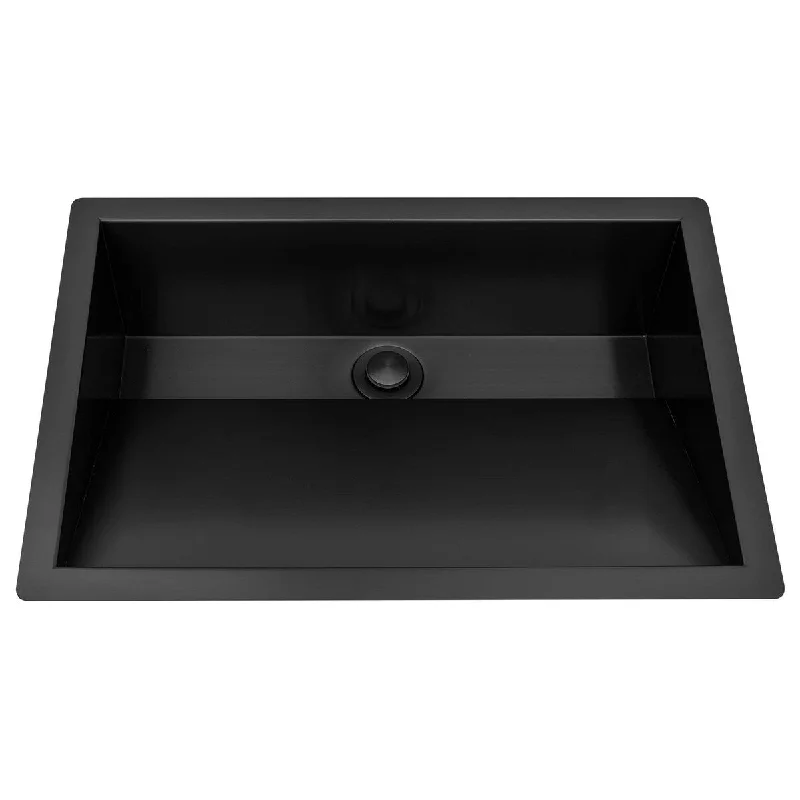 Ruvati 20 x 14 inch Gunmetal Black Stainless Steel Undermount Ramp Bathroom Sink - RVH6140BL