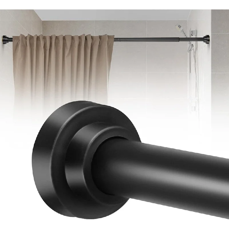 Shower Curtain Rod 31-80 in Adjustable Curtain Rod - Black