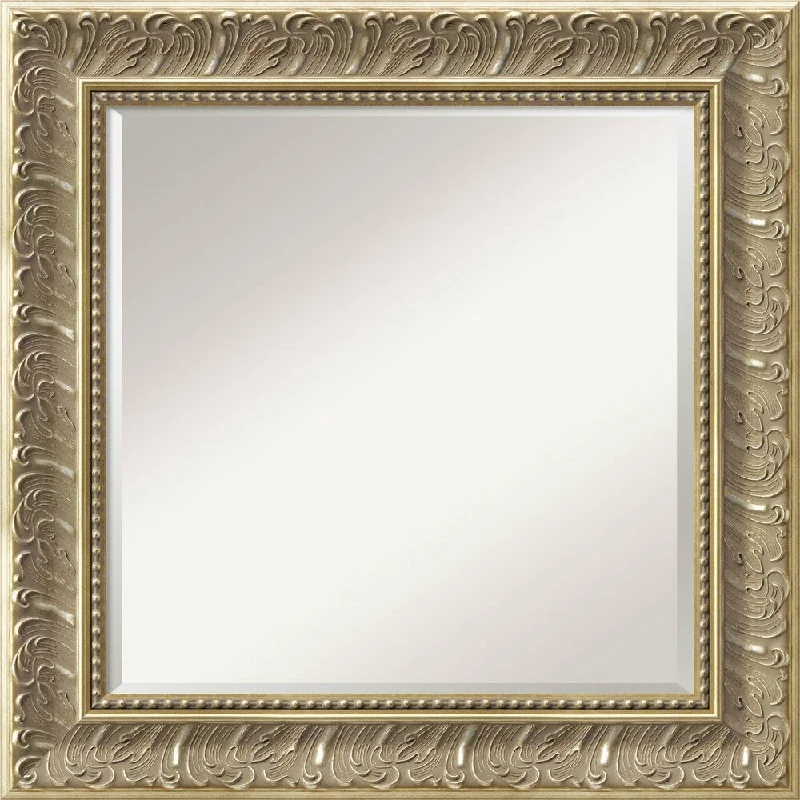 Silver Baroque Wall Mirror - Square 26 x 26-inch