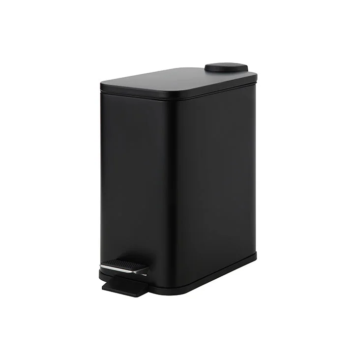 5 Liter / 1.32 Gallon Trash Can with Plastic Inner Buckets; Rectangle Bathroom, Office, Kitchen, and Bedroom Step On and Slow Close