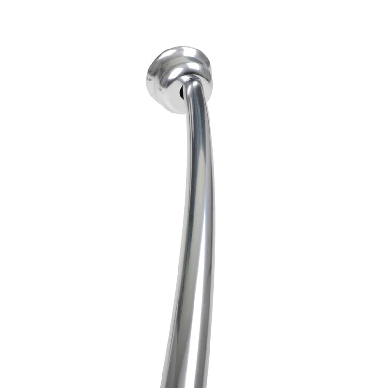 Utopia Alley Rustproof Wall Mounted Single Curved Shower Rod, Aluminum, adjustable from 45" to 72" Wide, Chrome