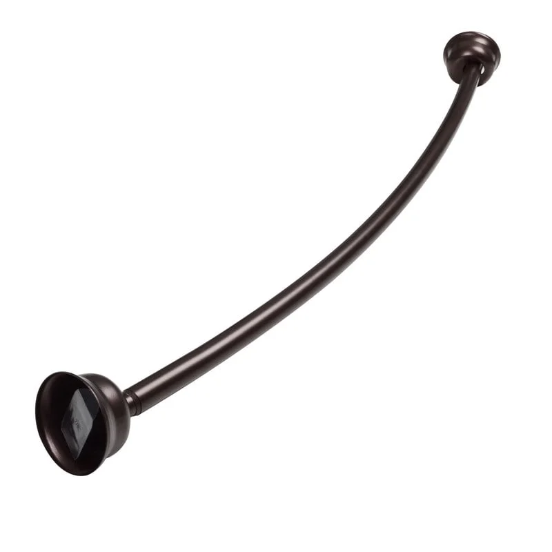 Utopia Alley Rustproof Wall Mounted Single Curved Shower Rod, Aluminum, adjustable from 45" to 72" Wide, Oil Rubbed Bronze