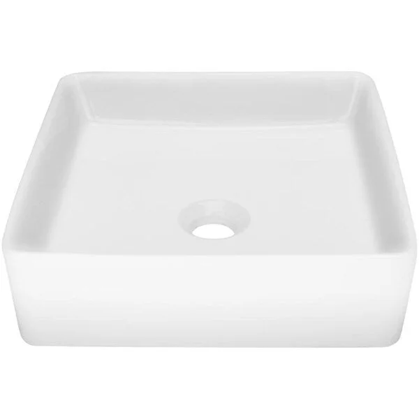 V2020 Ticor 14.25 in. Nautilus Series Ceramic Square Vessel Sink