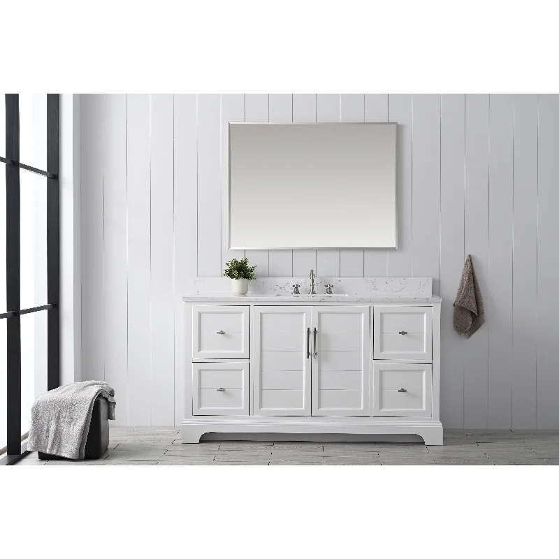 Vanity Art 60" Single Sink Bathroom Vanity with Top & Backsplash