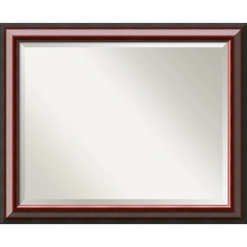 Wall Mirror Large, Cambridge Mahogany 33 x 27-inch - large - 33 x 27-inch