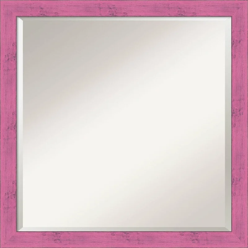 Wall Mirror Square, Petticoat Pink Rustic 22 x 22-inch - square - 22 x 22-inch