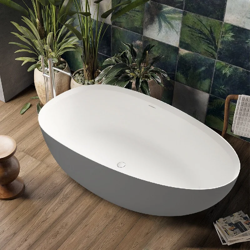 1800mm solid surface stone soaking tub Bathroom freestanding bathtub for adult