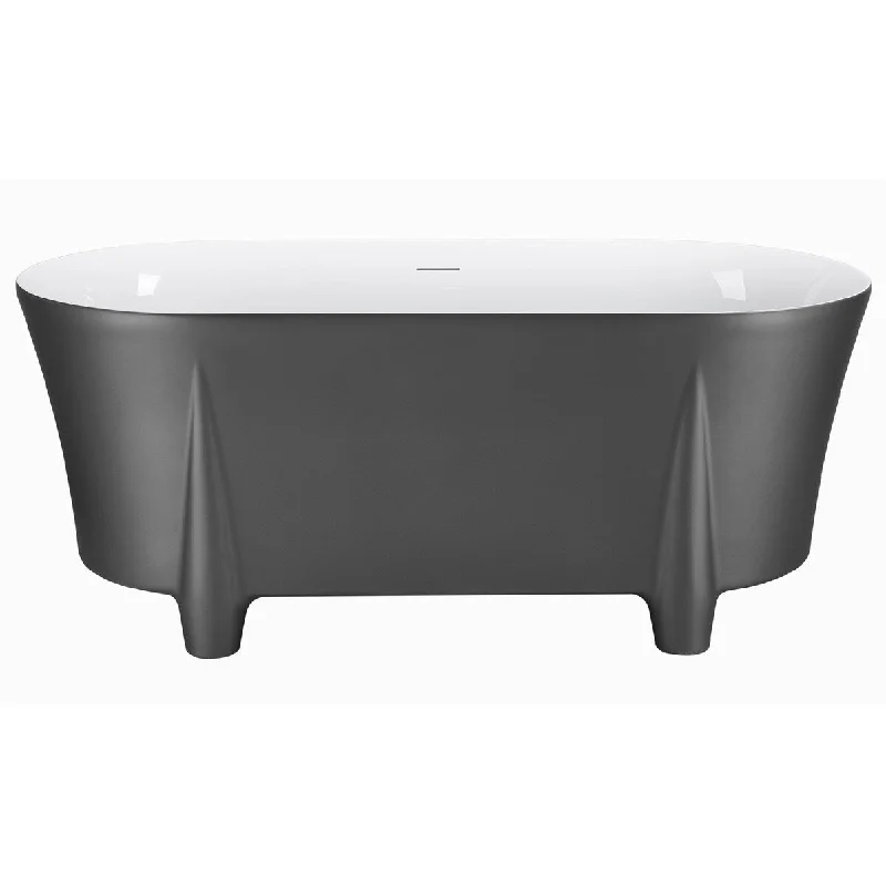 59" Acrylic Freestanding Bathtub Soaking Bathtub Four-legged Support