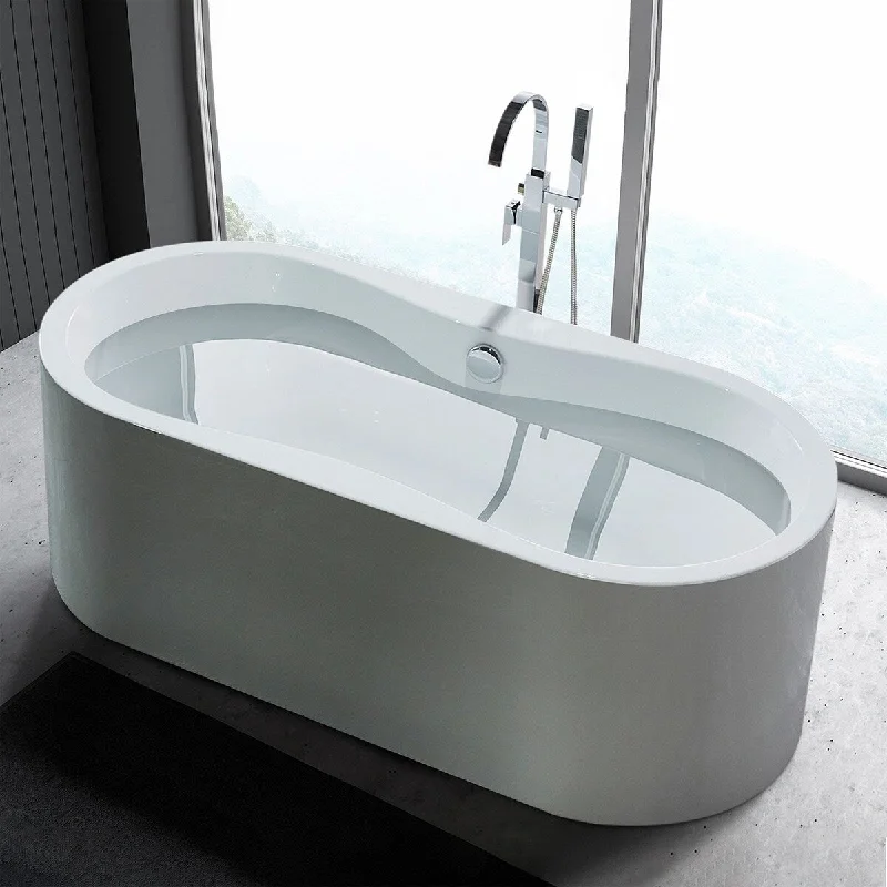 67 x 31.5 x 22.5 inch 100% Acrylic Freestanding Bathtub Contemporary Soaking Tub