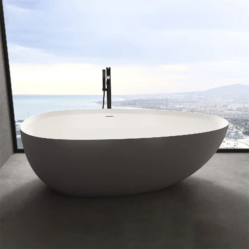 Solid Surface Stone Soaking Tub Bathroom Freestanding Bathtub