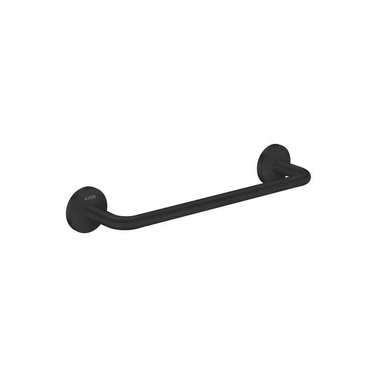 Towel Bar Universal Circular 12 Inch Single Matte Black Metal