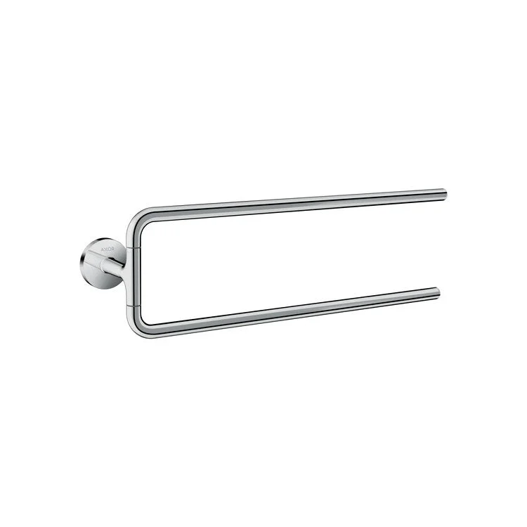 Towel Bar Universal Circular 20 Inch Double Swing Arm Chrome Metal