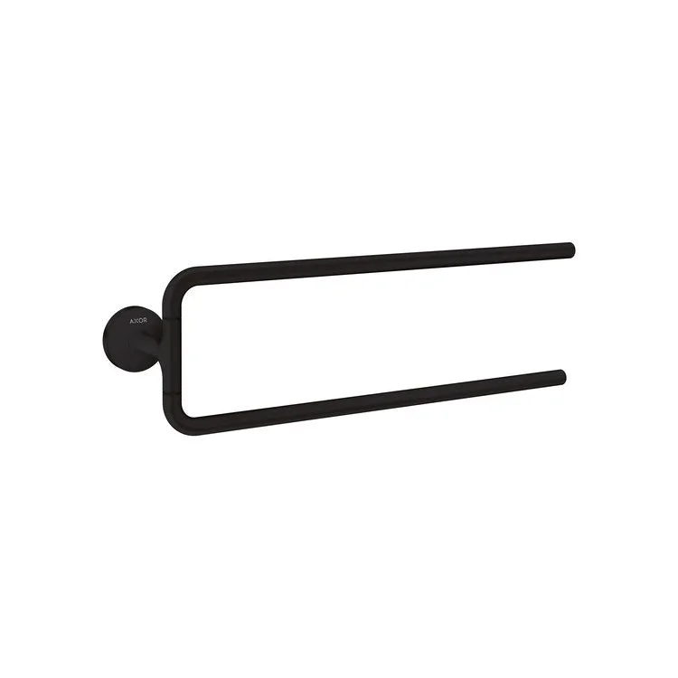 Towel Bar Universal Circular 23 Inch Double Swing Arm Matte Black Metal