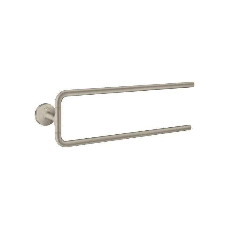 Towel Bar Universal Circular 24 Inch Double Swing Arm Brushed Nickel Metal