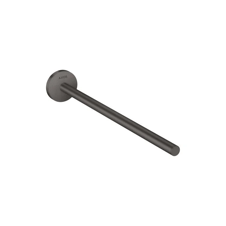 Towel Bar Universal Circular 14 Inch Single Brushed Black Chrome Metal