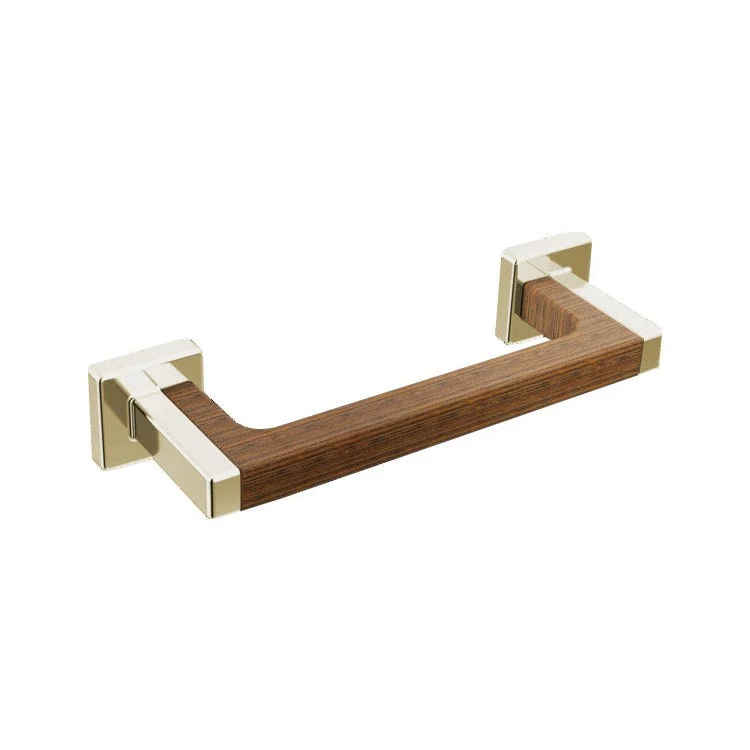 Drawer Pull Frank Lloyd Wright Brilliance Polished Nickel/Teak Wood Metal