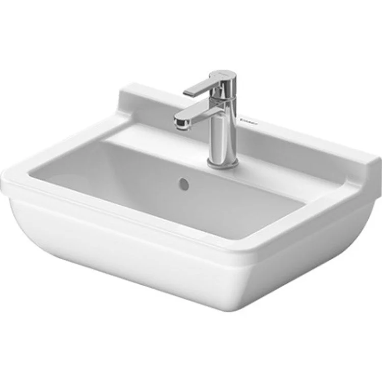 Lavatory Sink Starck 3 Wall Mount with Overflow 14-1/8 x 19-5/8 Inch Rectangle White 1 Hole