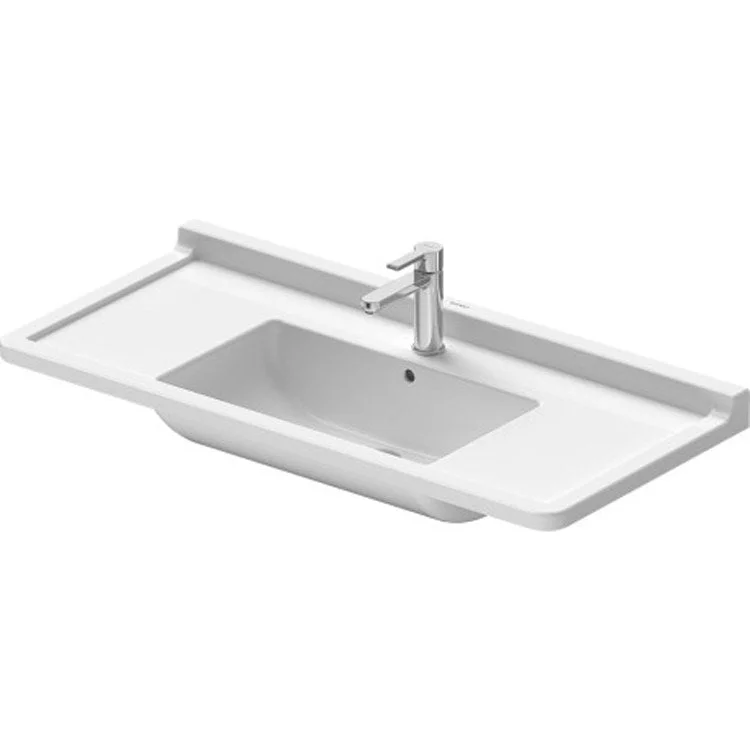 Lavatory Sink Starck 3 Wall Mount with Overflow 19-1/8 x 41-3/8 Inch 7-7/8 Inch Spread Rectangle White 3 Hole