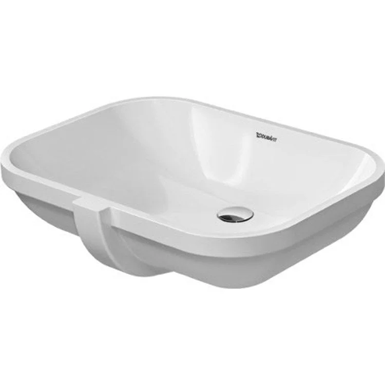 Lavatory Sink D-Code Undermount with Overflow 16-7/8 x 22 Inch Rectangle White