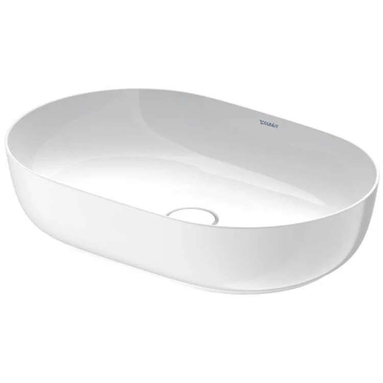 Lavatory Sink Luv Above Counter WonderGliss Surface Treatment Less Overflow 23-5/8 x 15-3/4 Inch Oval White/White Satin Matte