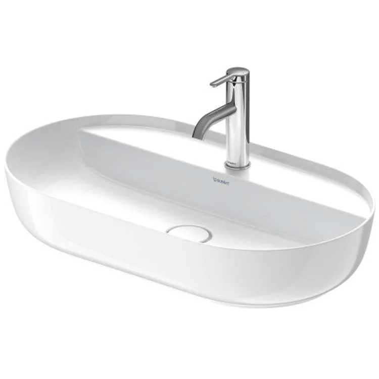 Lavatory Sink Luv Ground WonderGliss Surface Treatment Less Overflow 27-1/8 x 15-3/4 Inch Oval White 1 Hole