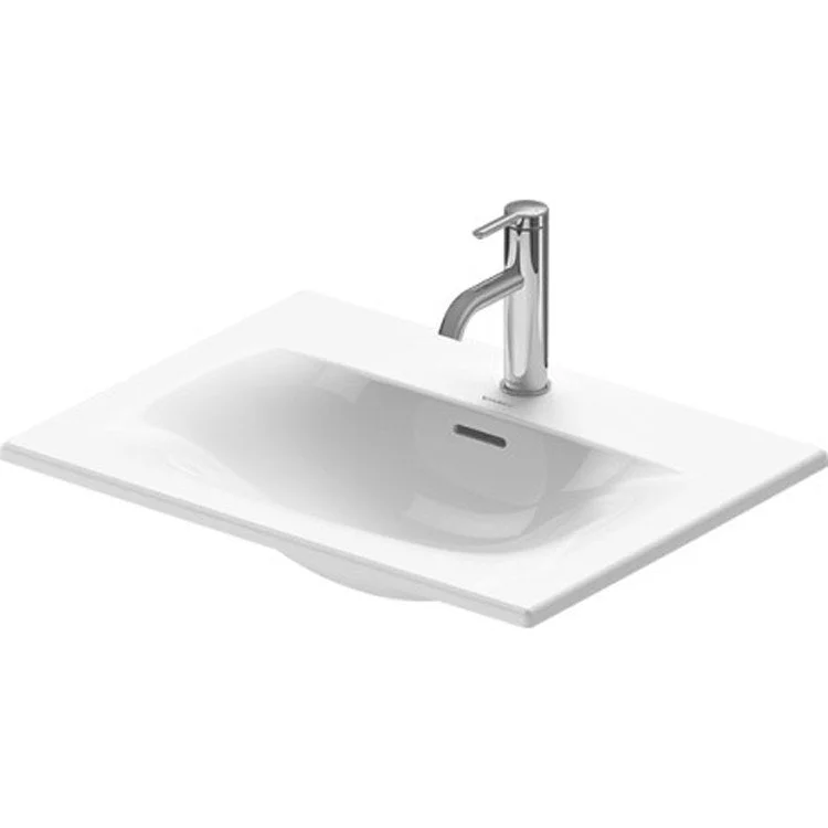 Lavatory Sink Viu Drop-In with Overflow & WonderGliss Surface Treatment 17-3/4 x 23-5/8 Inch 7-7/8 Inch Spread Rectangle White 3 Hole