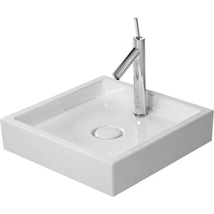 Lavatory Sink Starck 1 Ground WonderGliss Less Overflow 18-1/2 x 18-1/2 Inch Square White