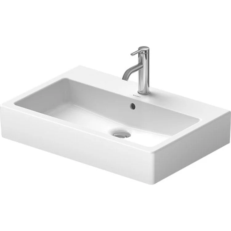 Lavatory Sink Vero Ground with Overflow & WonderGliss Surface Treatment 18-1/2 x 27-1/2 Inch 7-7/8 Inch Spread Rectangle White 3 Hole