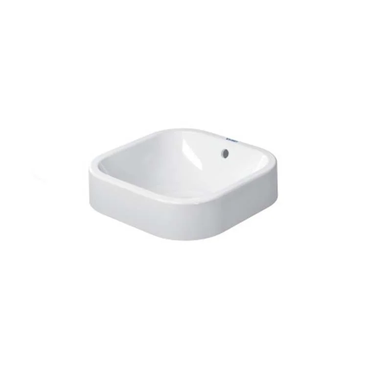 Lavatory Sink Happy D.2 Above Counter with Overflow 15-3/4 x 15-3/4 Inch Square White