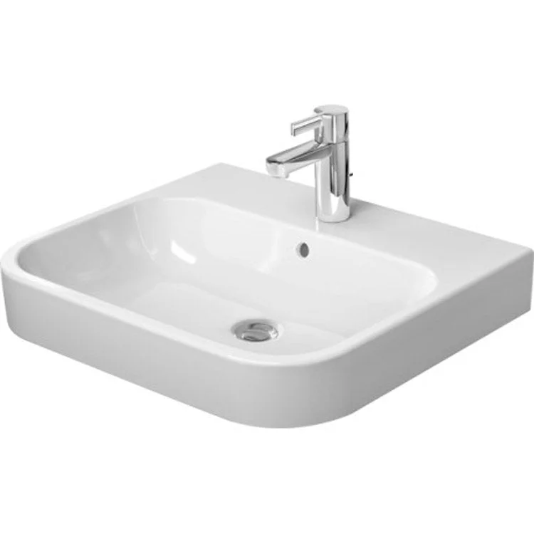 Lavatory Sink Happy D.2 Wall Mount with Overflow 19-7/8 x 23-5/8 Inch Rectangle White 1 Hole