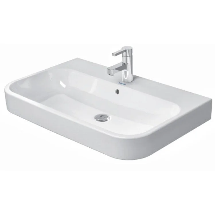 Lavatory Sink Happy D.2 Wall Mount with Overflow & WonderGliss Surface Treatment 19-7/8 x 31-1/2 Inch Rectangle White 1 Hole