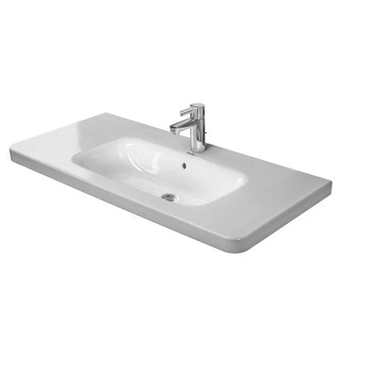 Lavatory Sink DuraStyle Wall Mount with Overflow 18-7/8 x 39-3/8 Inch 7-7/8 Inch Spread Rectangle White 3 Hole