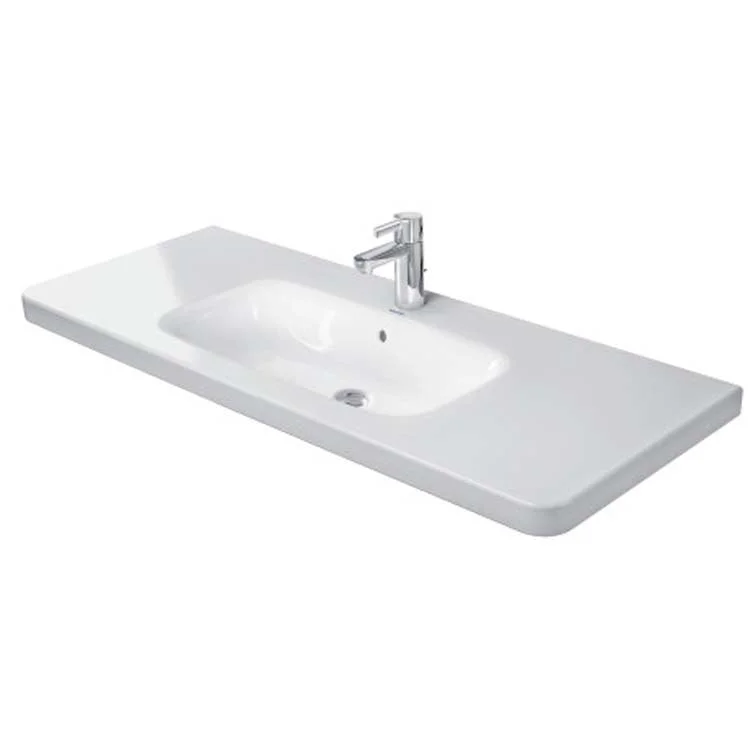 Lavatory Sink DuraStyle Wall Mount with Overflow & WonderGliss Surface Treatment 18-7/8 x 47-1/4 Inch 7-7/8 Inch Spread Rectangle White 3 Hole