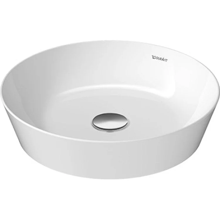 Lavatory Sink Cape Cod Above Counter Less Overflow 16-7/8 x 16-7/8 Inch Round White Satin Matte