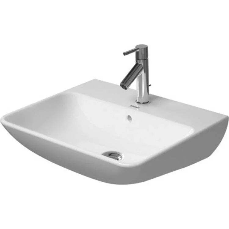 Lavatory Sink ME by Starck Wall Mount with Overflow 17-3/8 x 21-5/8 Inch Rectangle White 1 Hole