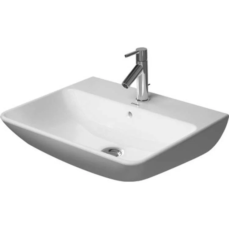 Lavatory Sink ME by Starck Wall Mount with Overflow & WonderGliss Surface Treatment 18-1/8 x 23-5/8 Inch Rectangle White Satin Matte 1 Hole