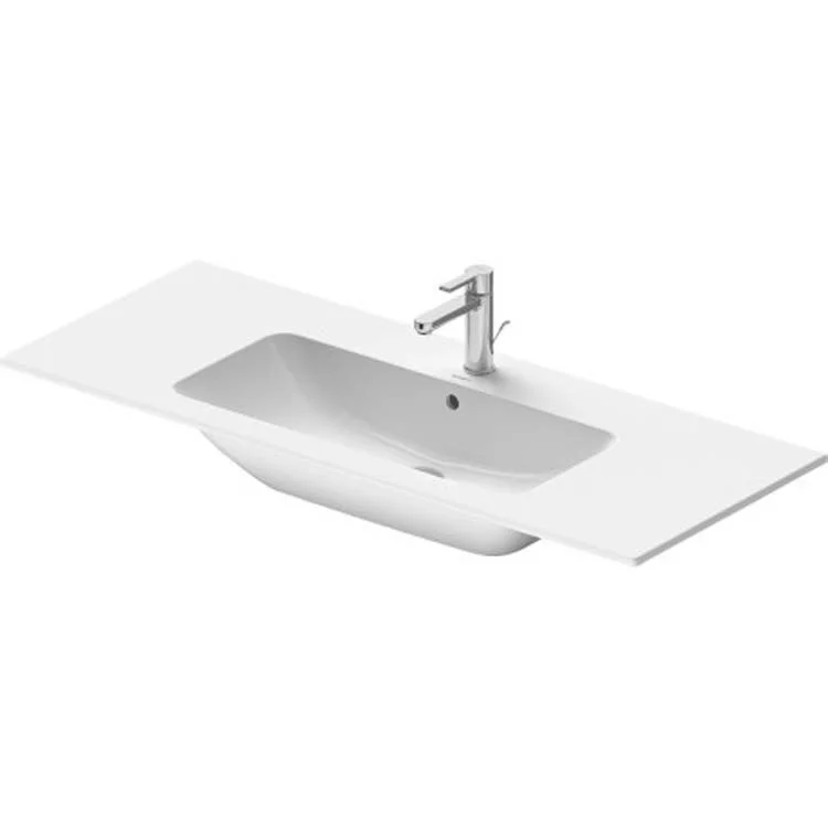 Lavatory Sink ME by Starck Wall Mount with Overflow 19-1/4 x 48-3/8 Inch Rectangle White 1 Hole