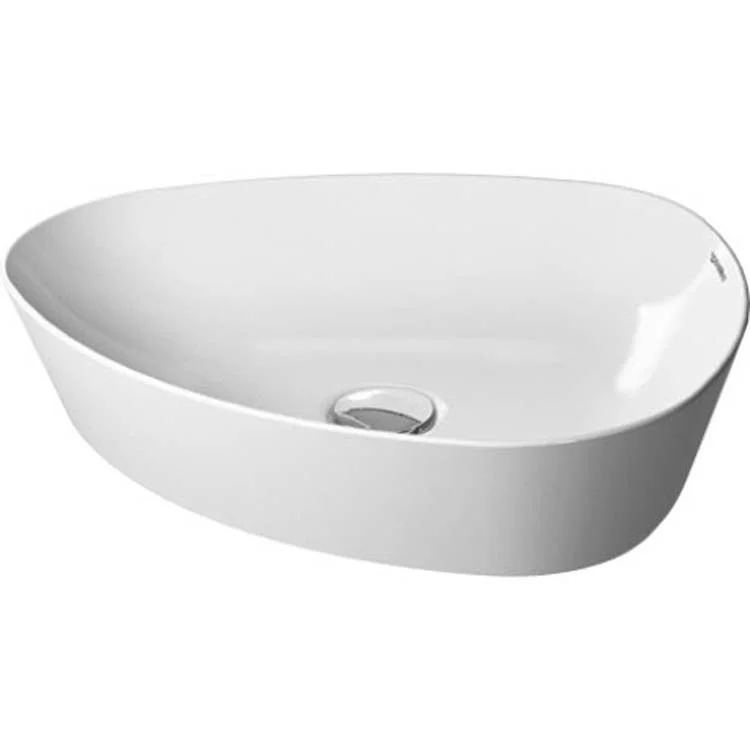 Lavatory Sink Cape Cod Above Counter WonderGliss Less Overflow 19-5/8 x 16 Inch Round White/White Satin Matte