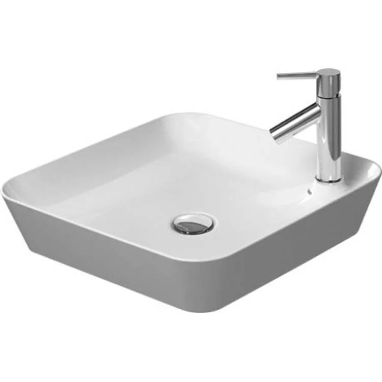 Lavatory Sink Cape Cod Above Counter Less Overflow 18-1/8 x 18-1/8 Inch Square White 1 Hole