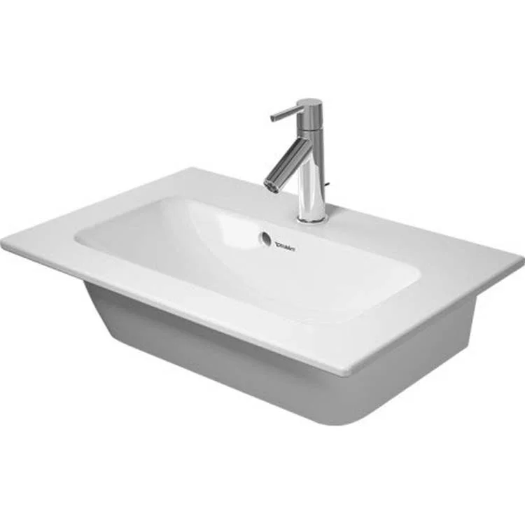 Lavatory Sink ME by Starck Wall Mount with Overflow 24-3/4 x 15-3/4 Inch Rectangle White 1 Hole