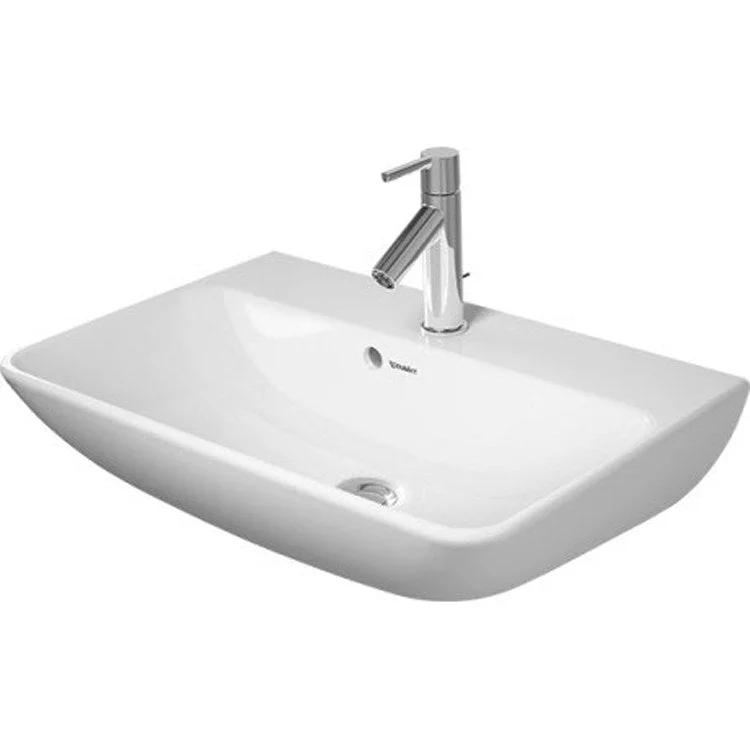 Lavatory Sink ME by Starck Wall Mount with Overflow & WonderGliss 23-5/8 x 15-3/4 Inch Rectangle White 1 Hole