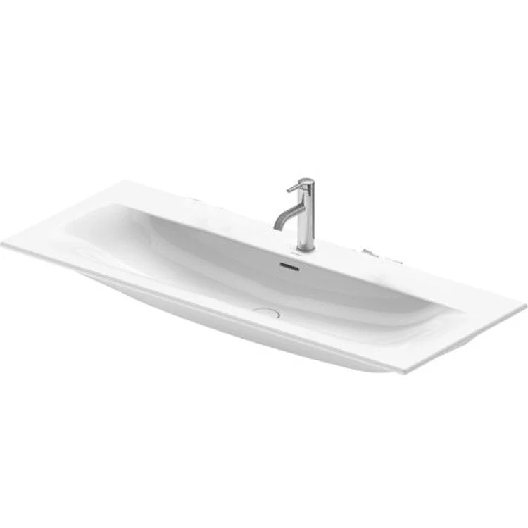 Lavatory Sink Viu Wall Mount with Overflow & WonderGliss 48-3/8 x 19-1/4 Inch Rectangle White 1 Hole