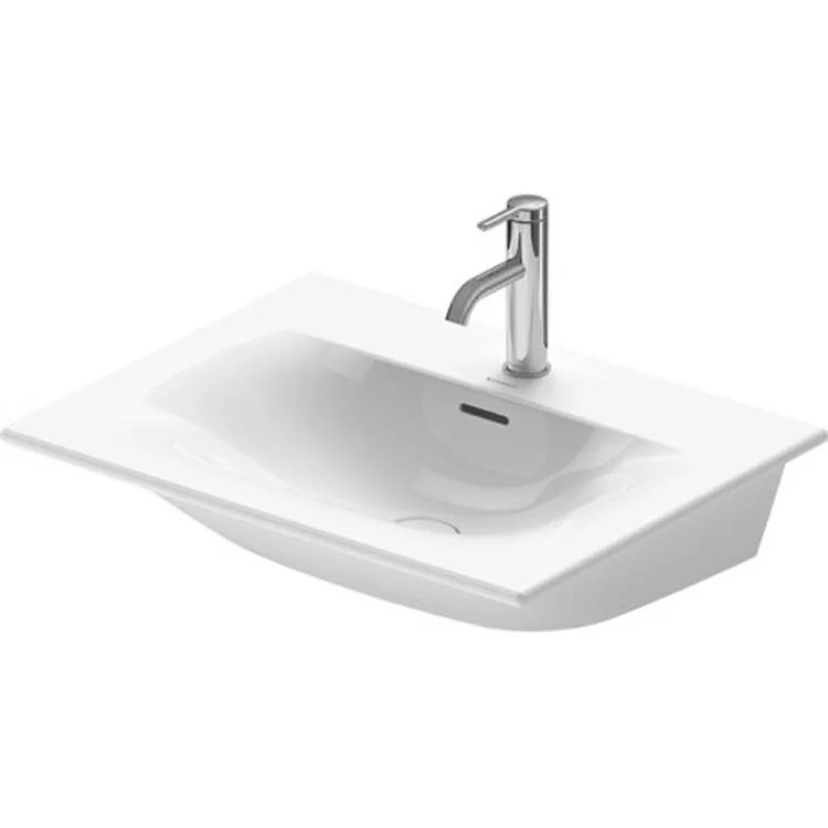 Lavatory Sink Viu Wall Mount with Overflow & WonderGliss 24-3/4 x 19-1/4 Inch Rectangle White 1 Hole